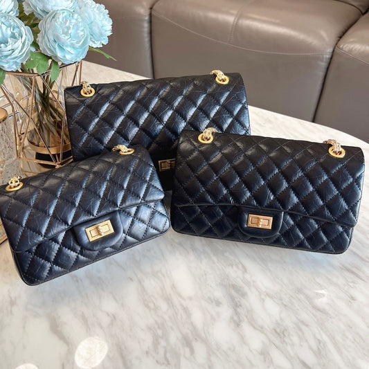 Genuine Leather Diamond Chain Bag