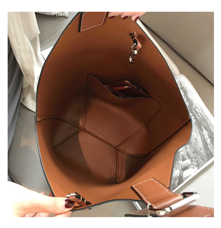 Genuine Leather Bucket Bag