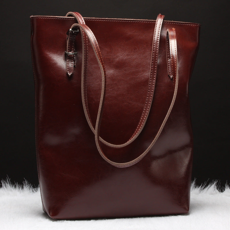 Vintage Style Premium Genuine Leather Tote Bag