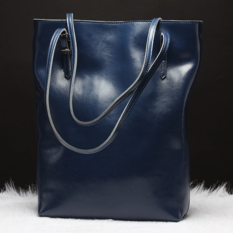 Vintage Style Premium Genuine Leather Tote Bag