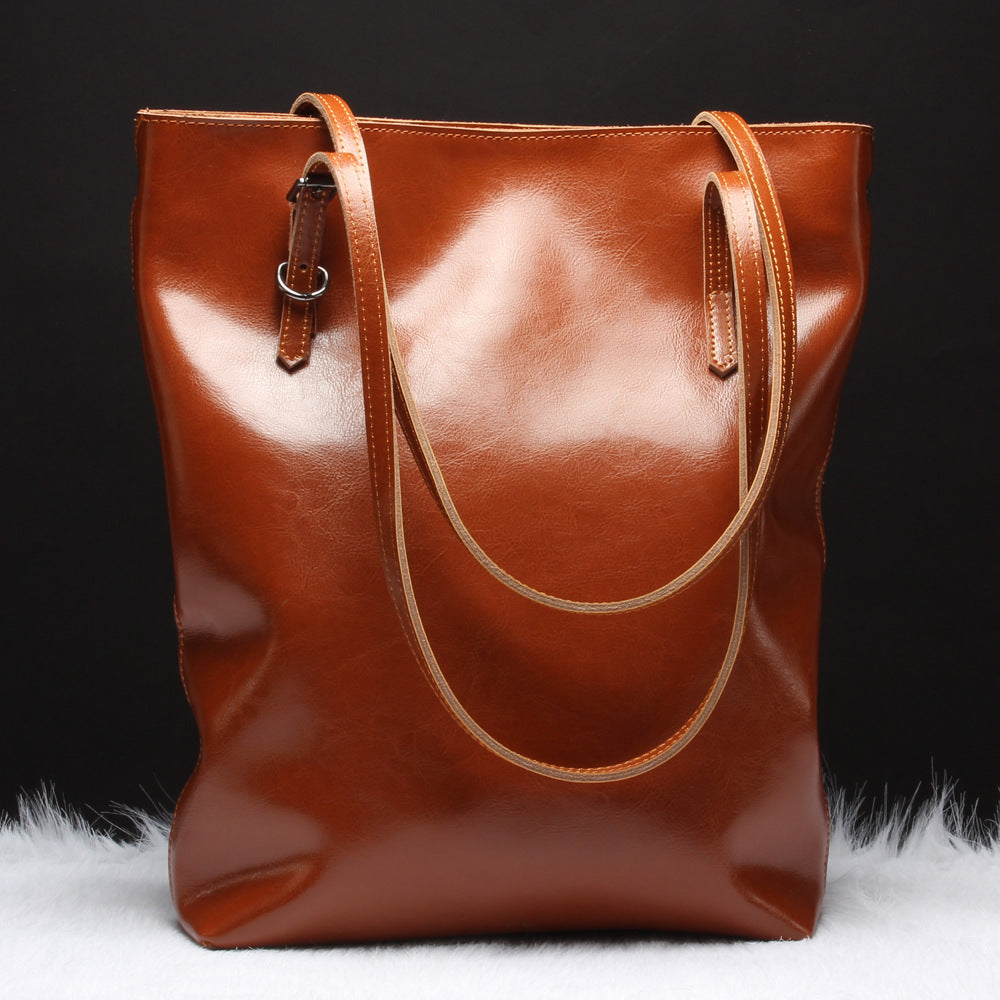 Vintage Style Premium Genuine Leather Tote Bag