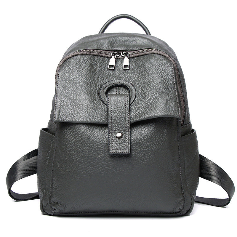 Women's Genuine Leather Fashion Large Capacity Shoulder Backpack