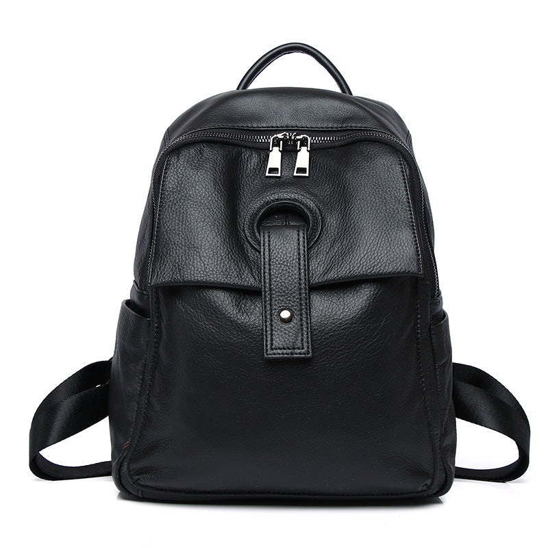 Women's Genuine Leather Fashion Large Capacity Shoulder Backpack