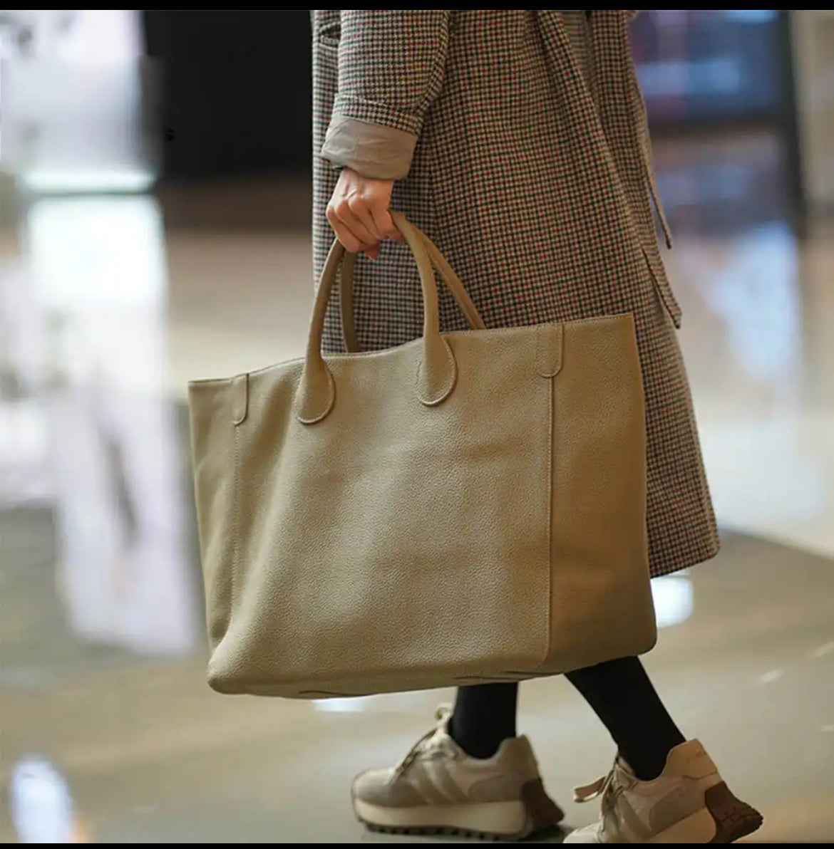 Oversized Tote Bag, Real Leather Bag