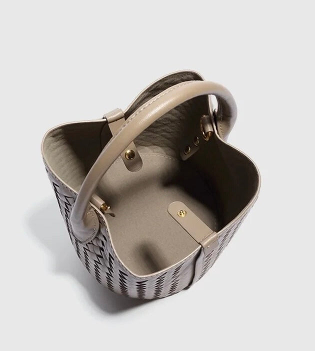 Genuine Leather bag, Hand woven Bag, Vintage Style Leather bag, gift for her, Bucket Bag Women