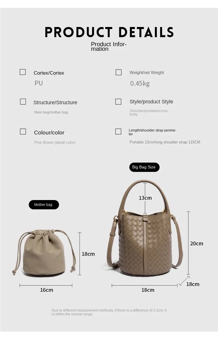 Genuine Leather bag, Hand woven Bag, Vintage Style Leather bag, gift for her, Bucket Bag Women