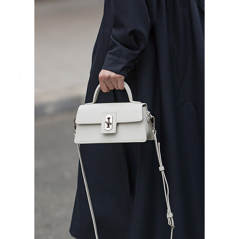 Genuine Leather Top Handle Crossbody Bag