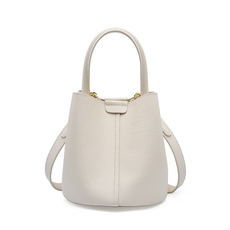 Genuine Leather Crossbody Bucket Bag