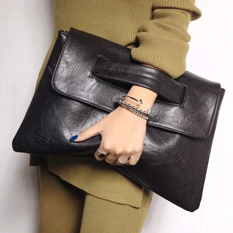 Women Envelope Clutch Bag, Luxury PU Leather Handbag, Tote Bag, Large Evening Purse with Wrist Strap, Christmas Styling & Gift,Temu