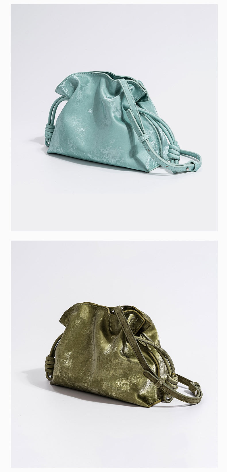 New Chinese Satin Cowhide Drawstring Lucky Bag