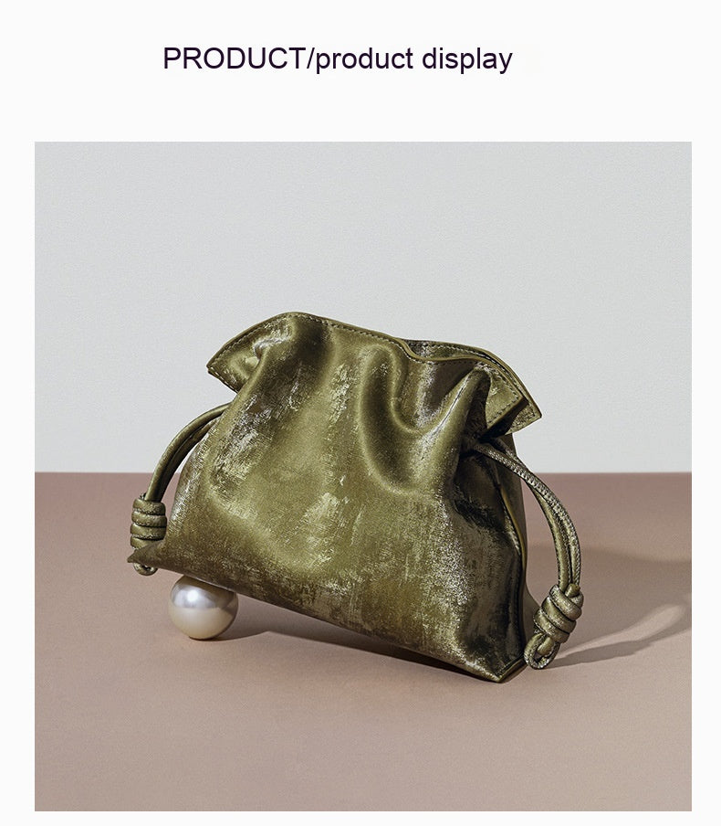 New Chinese Satin Cowhide Drawstring Lucky Bag