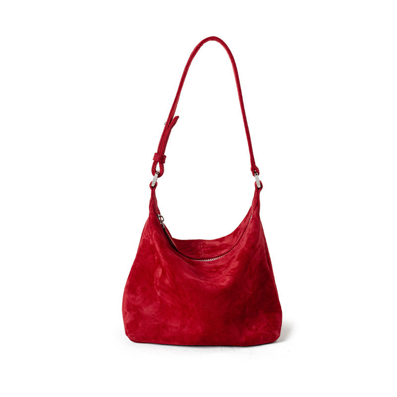 Large Capacity Light Luxury High-grade Goat Skin Suede Tote Bag