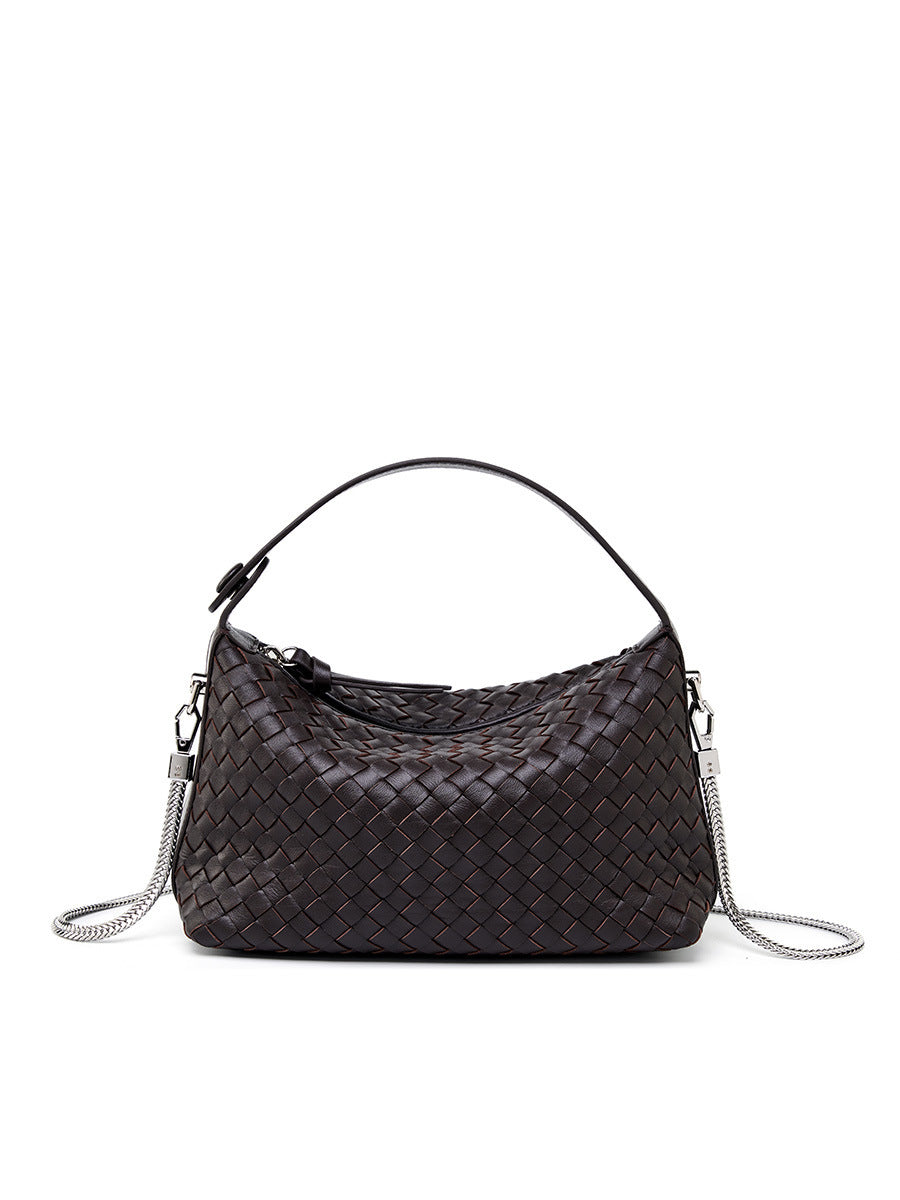 Genuine Leather Clutch Shoulder Woven Bag