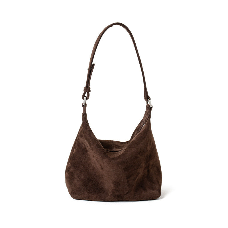 Large Capacity Light Luxury High-grade Goat Skin Suede Tote Bag