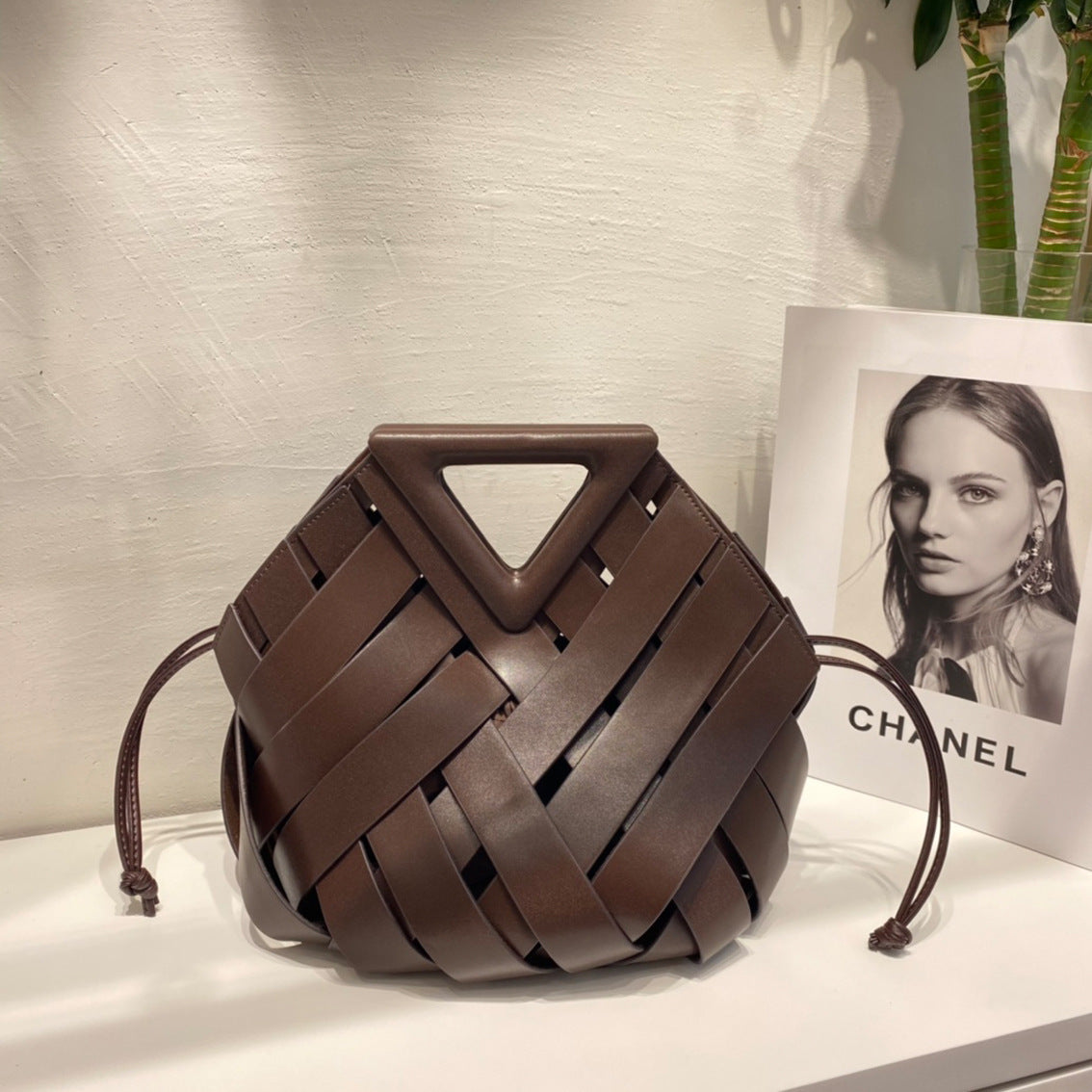 2022 new rhomboid hollow-out woven handbag for women, basket tote, cross-body, one-shoulder handbag for women - HauteMadeStudio