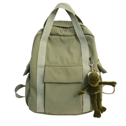 Nylon Backpack Simple School Bag For Teenage Girl Shoulder Travel Bag School Backpack - HauteMadeStudio
